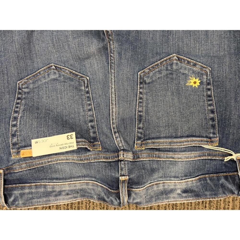 NWT New Joe's Jeans The Icon Skinny Mid Rise Jeans Embroidered Daisy 33 - Picture 5 of 7